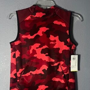 Old Navy Active Techie Fleece Sleeveless Hoodie Youth Medium 8 Red Camo Stretch